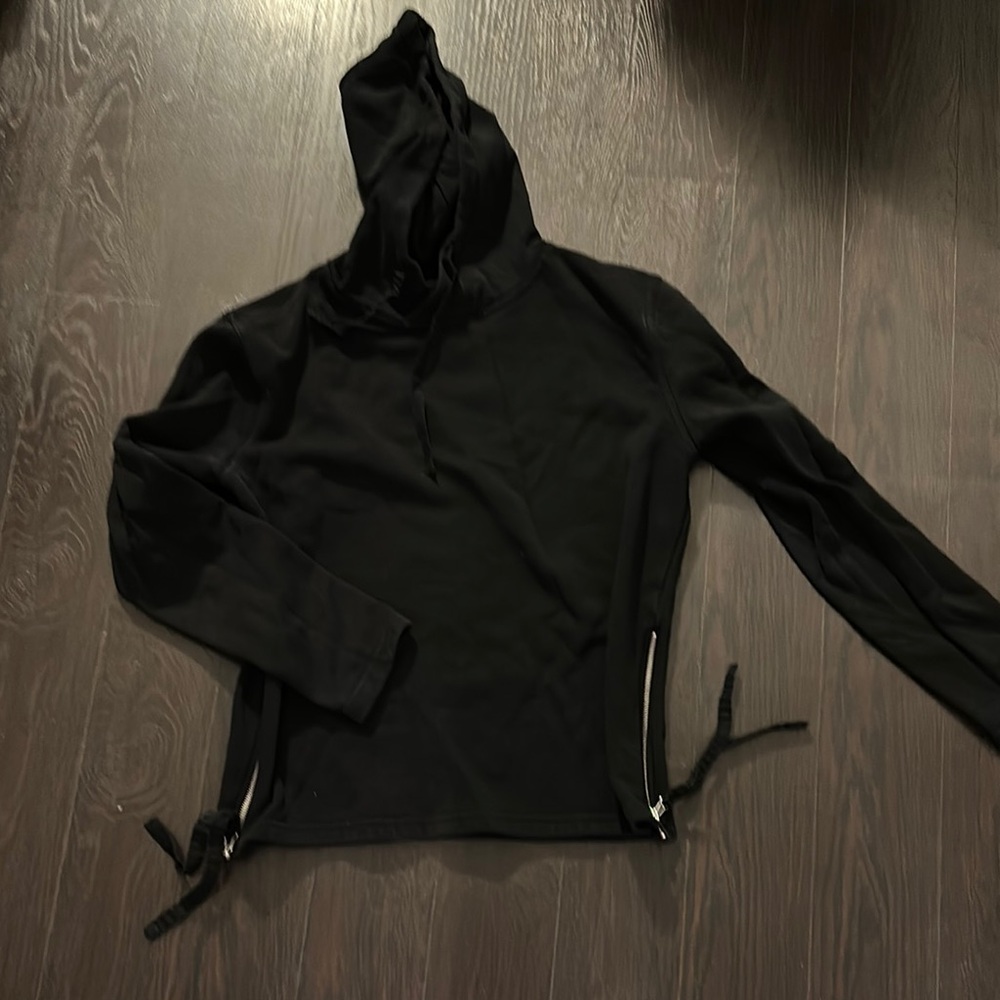 Black Hoodie with Side Zippers
